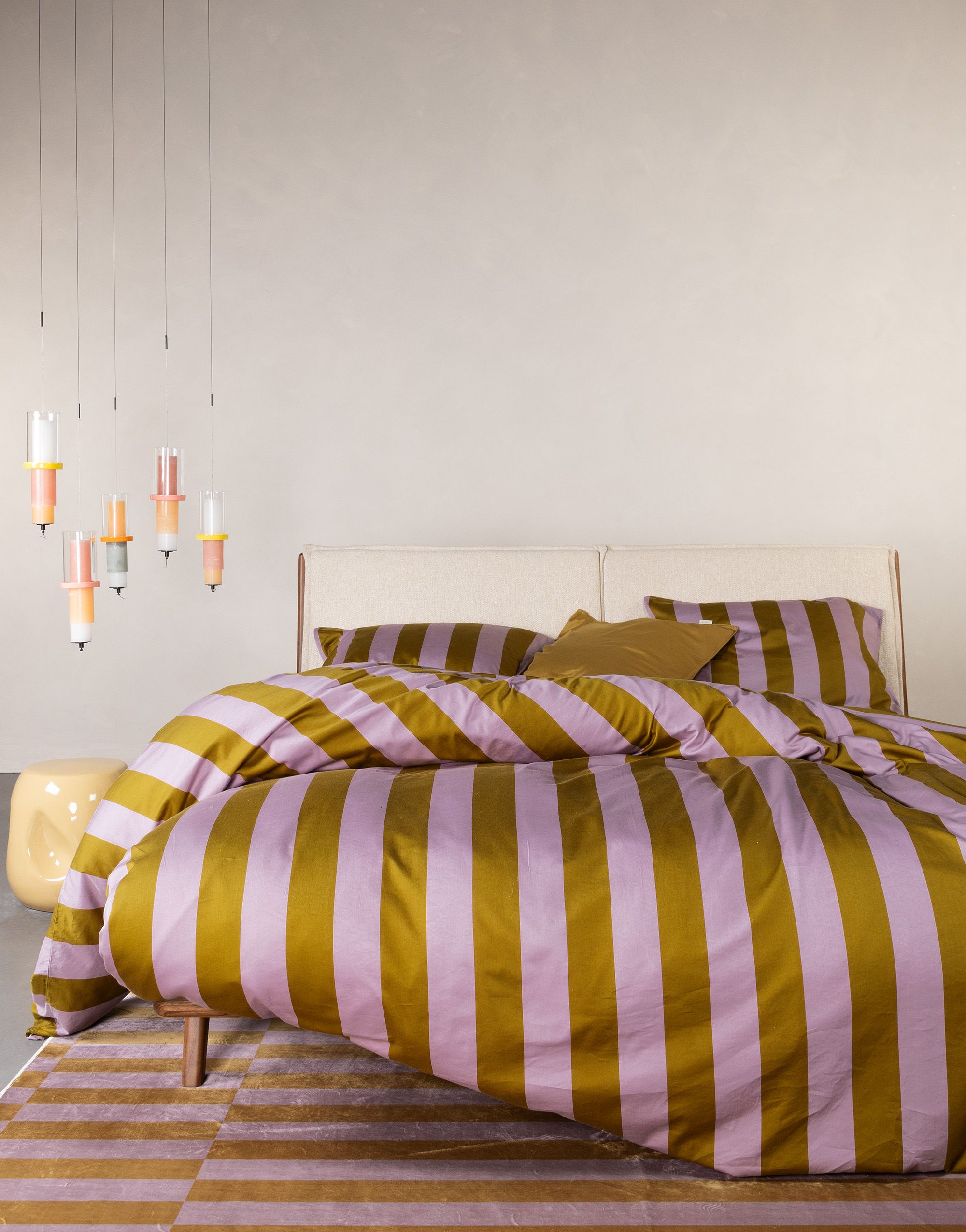 Essenza Minte stripe dekbedovertrek Pale Purple